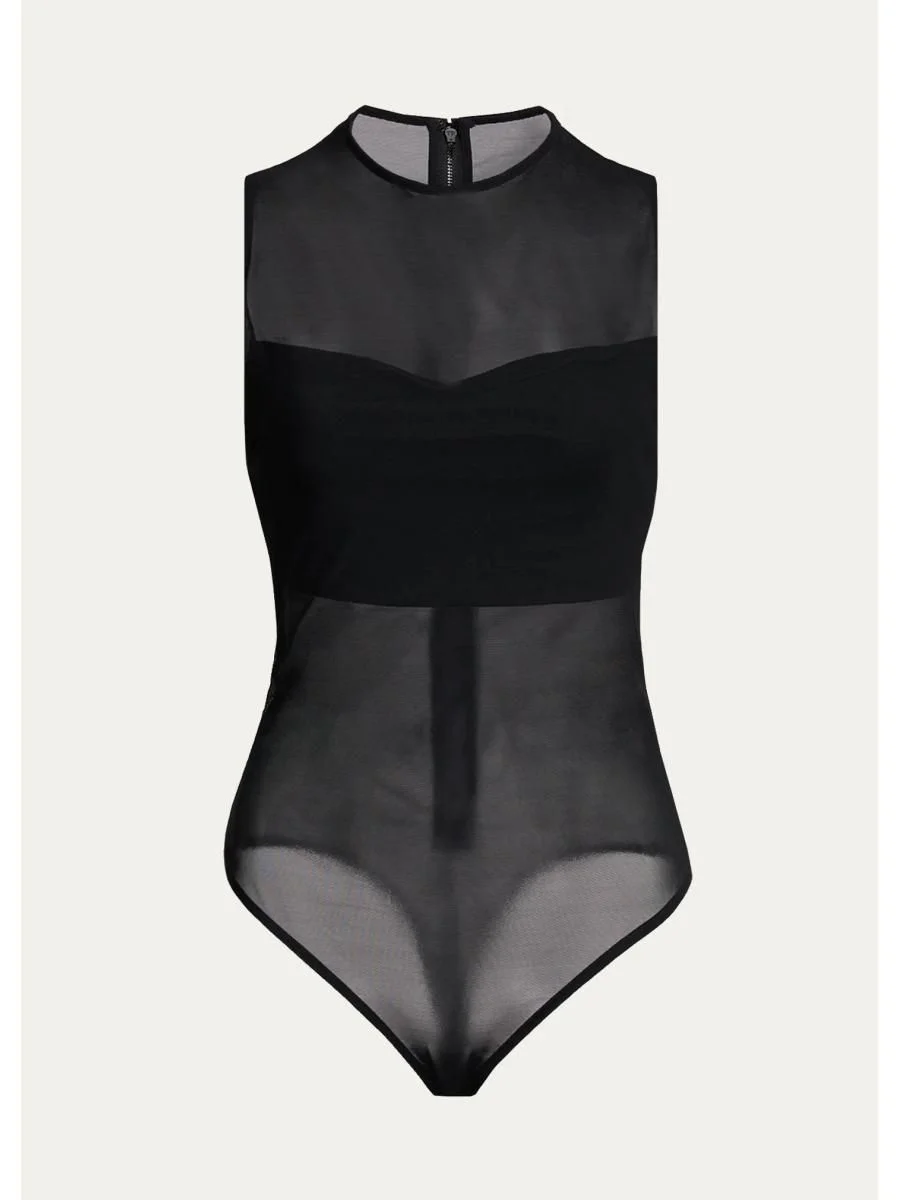 Mesh Bandeau Bodysuit - 1