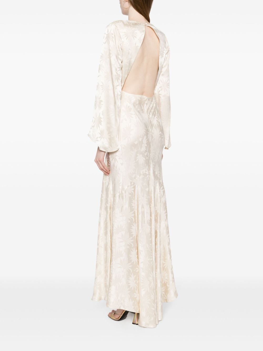 Rosabella floral-jacquard silk gown - 4