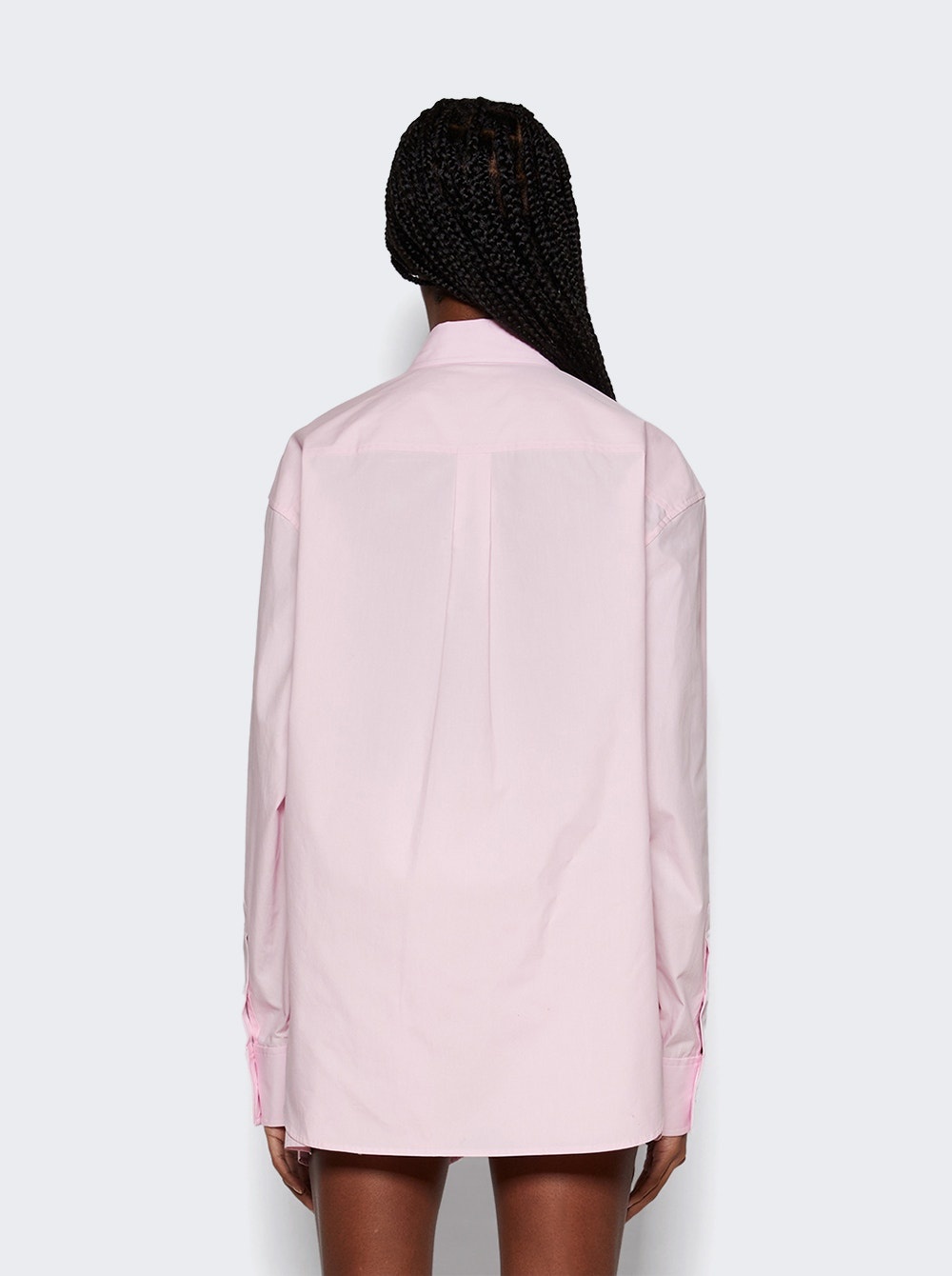 Boyfriend Shirt With Logo Flag Tag Light Pink - 5