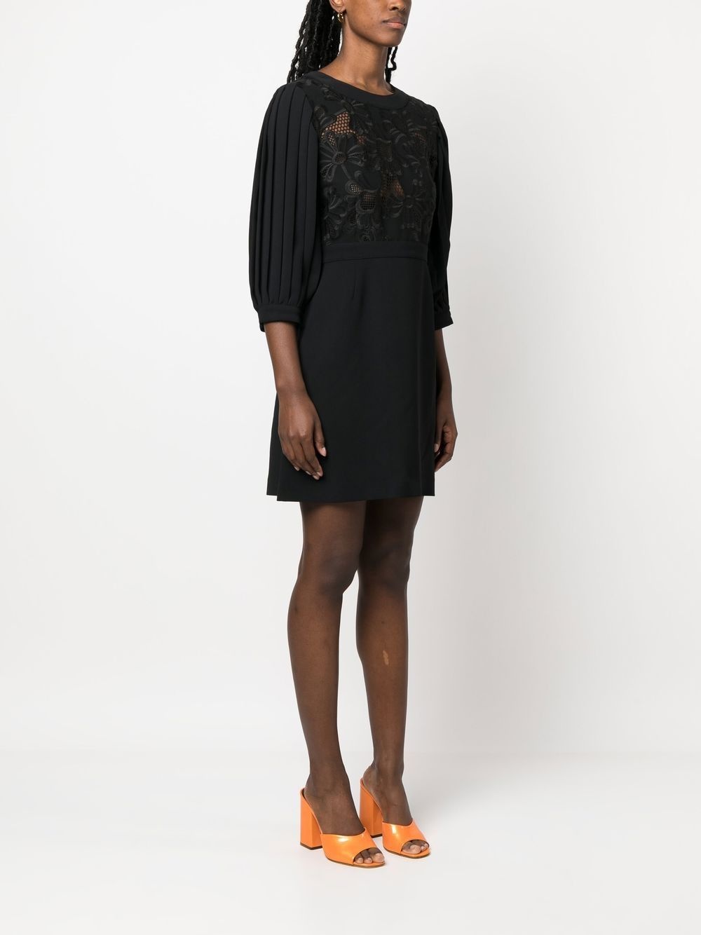 floral-panelled mini dress - 3