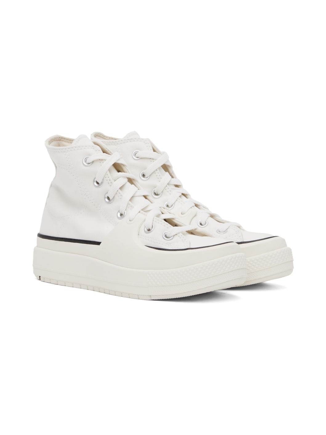 White All Star Construct Sneakers - 4