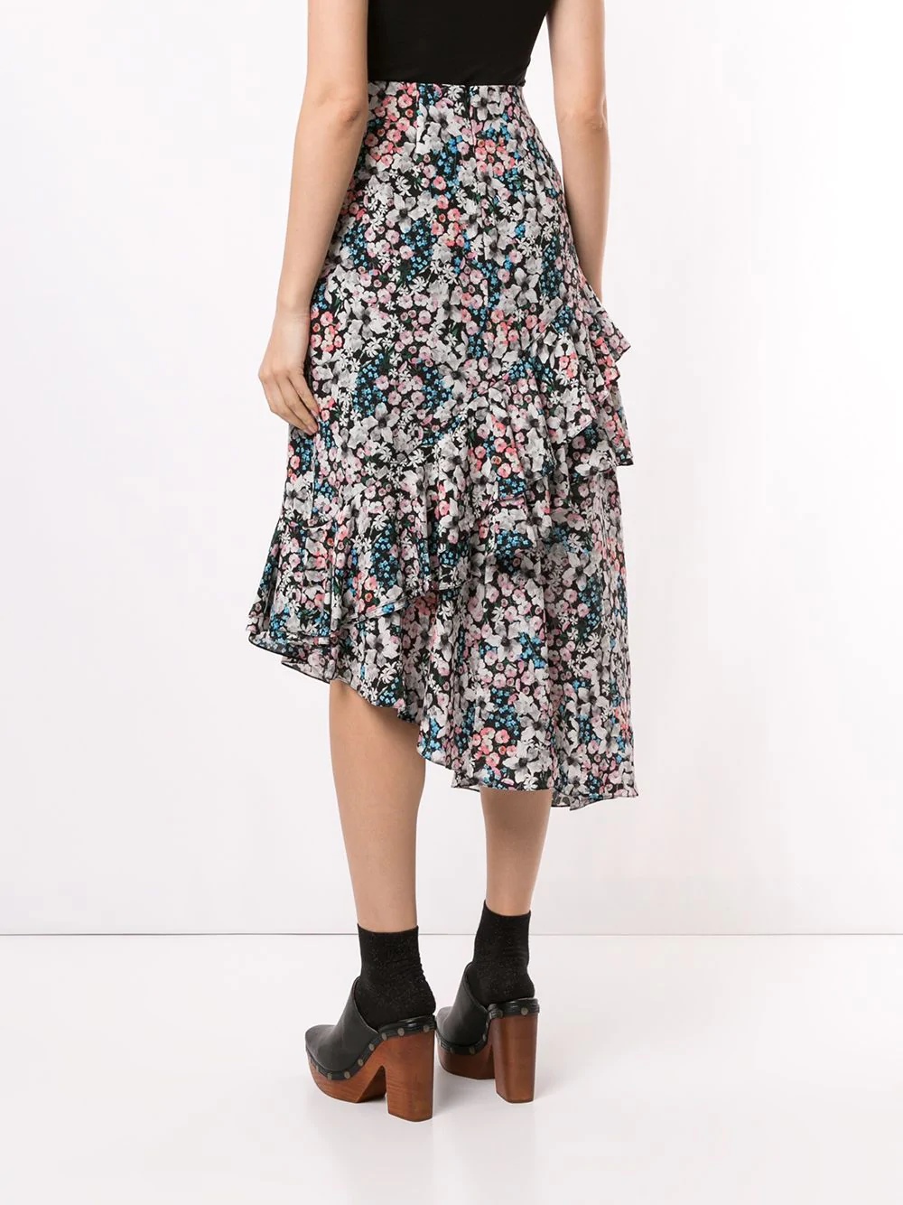 floral asymmetric skirt - 4