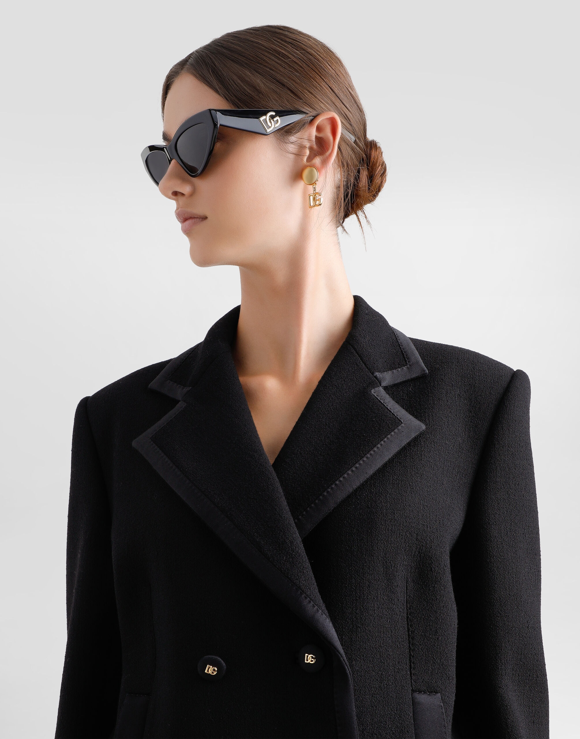 Short double-breasted wool crepe jacket - 5