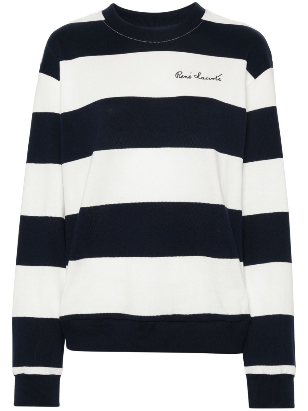 embroidered-logo striped sweatshirt - 1