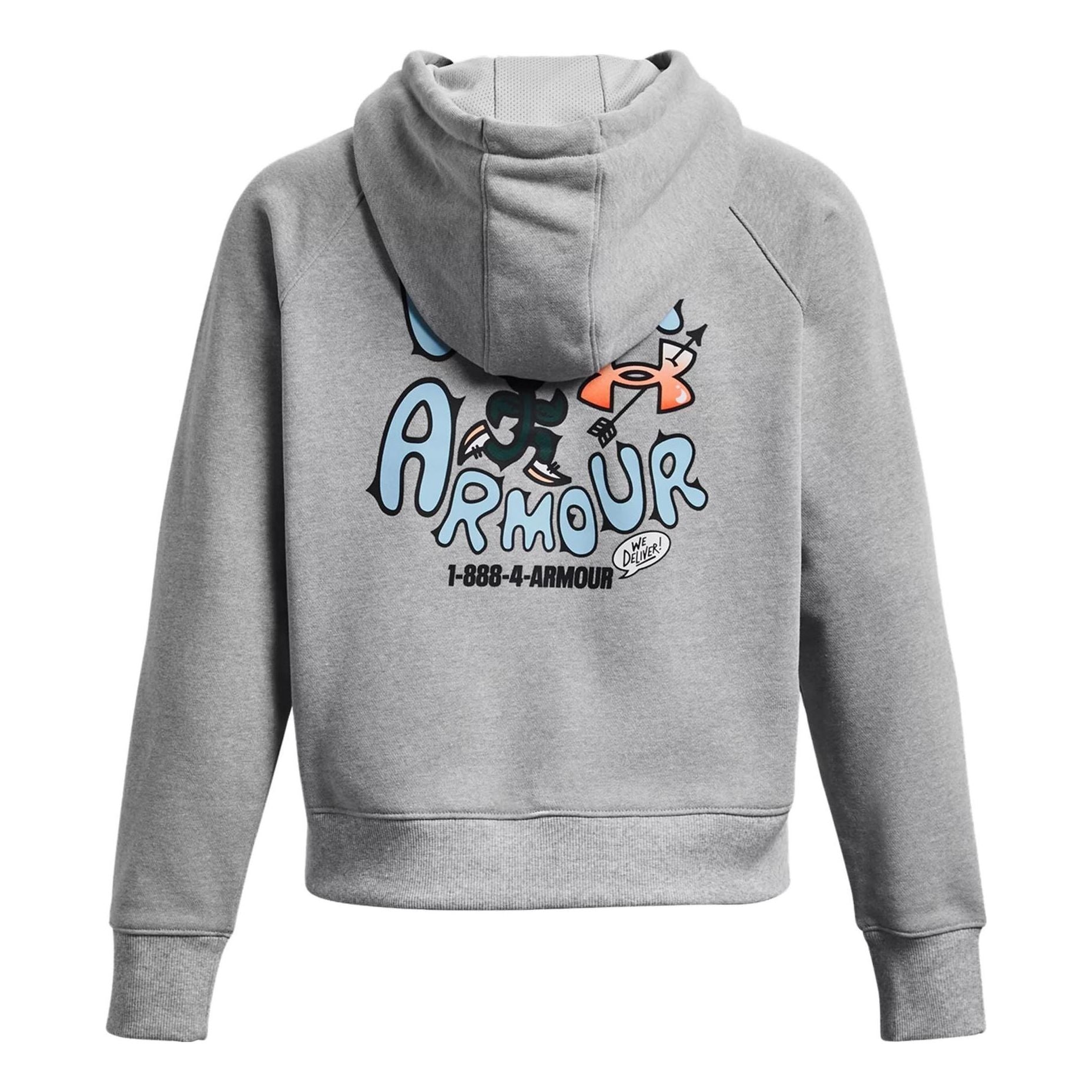 (WMNS) Under Armour Heavyweight Terry Rose Hoodie 'Grey' 1379834-011 - 2