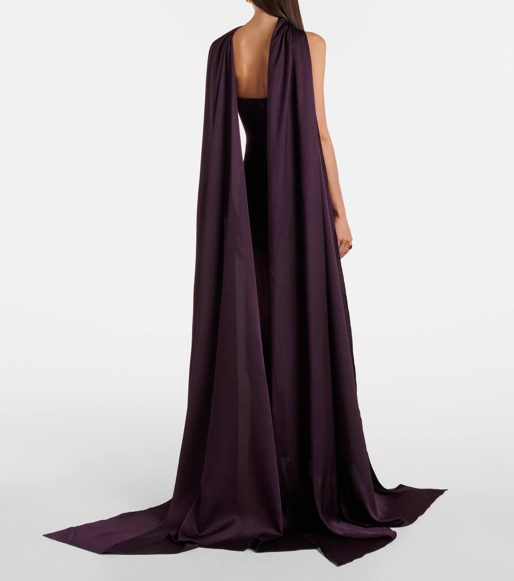 Ophelia cape-detail halterneck gown - 3