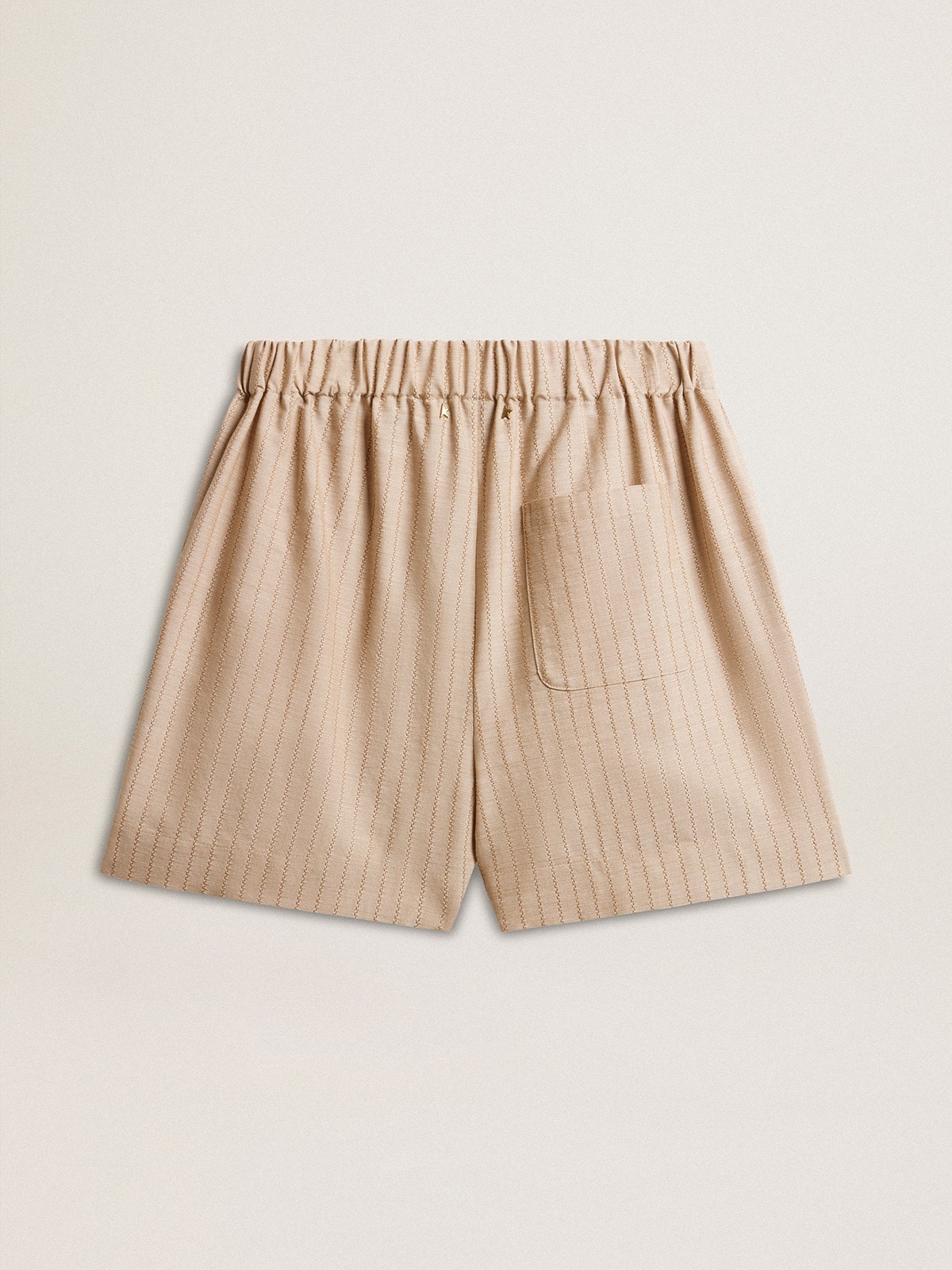 Dark beige shorts with back pocket - 5