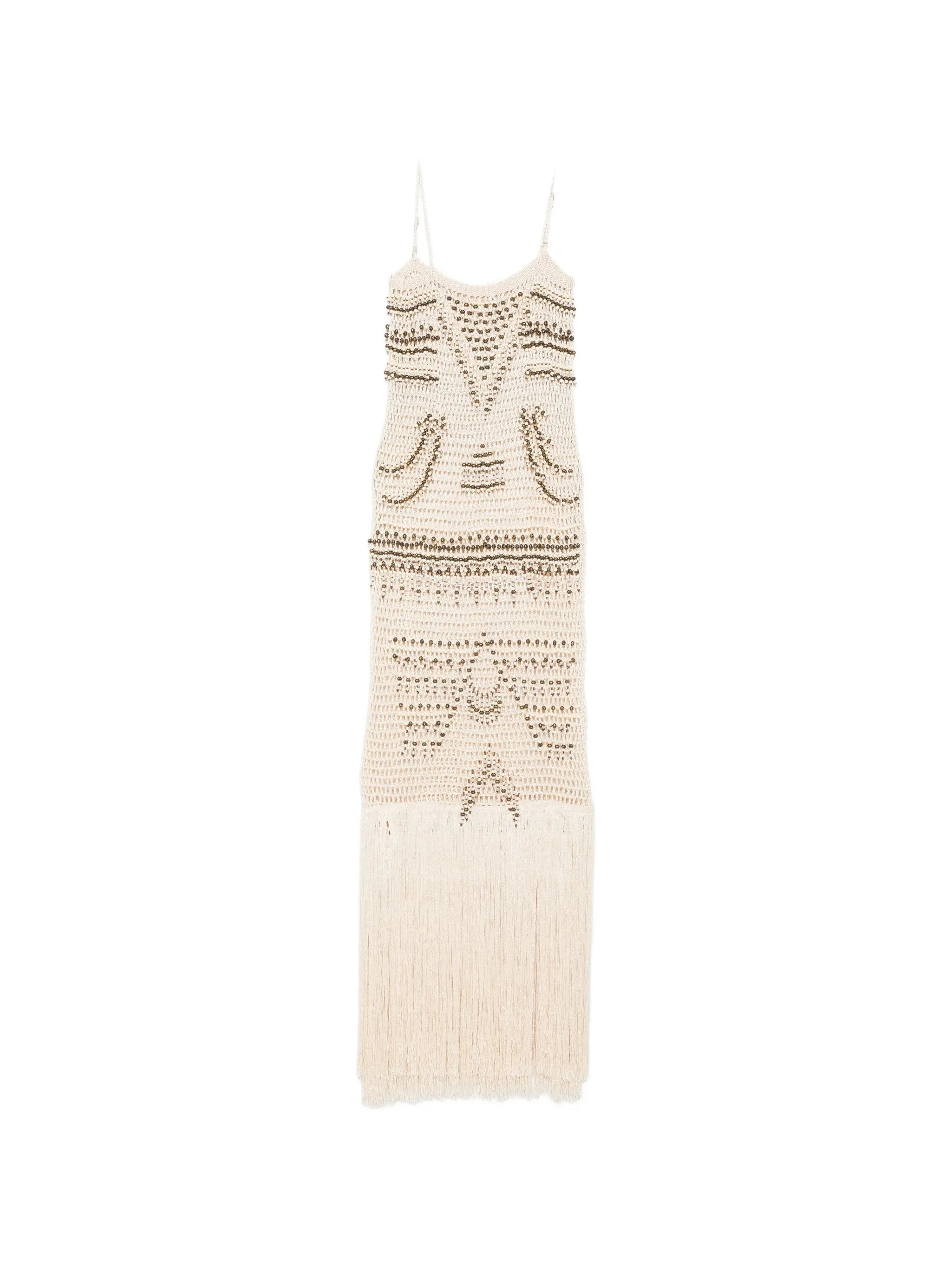 Bless Takara Bead-embellished Fringed Maxi Dress - 1