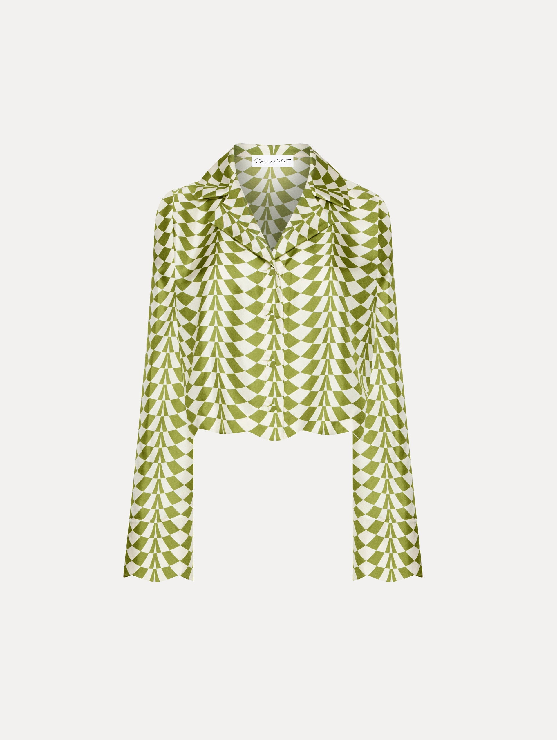 GEO SILK TWILL BLOUSE - 1