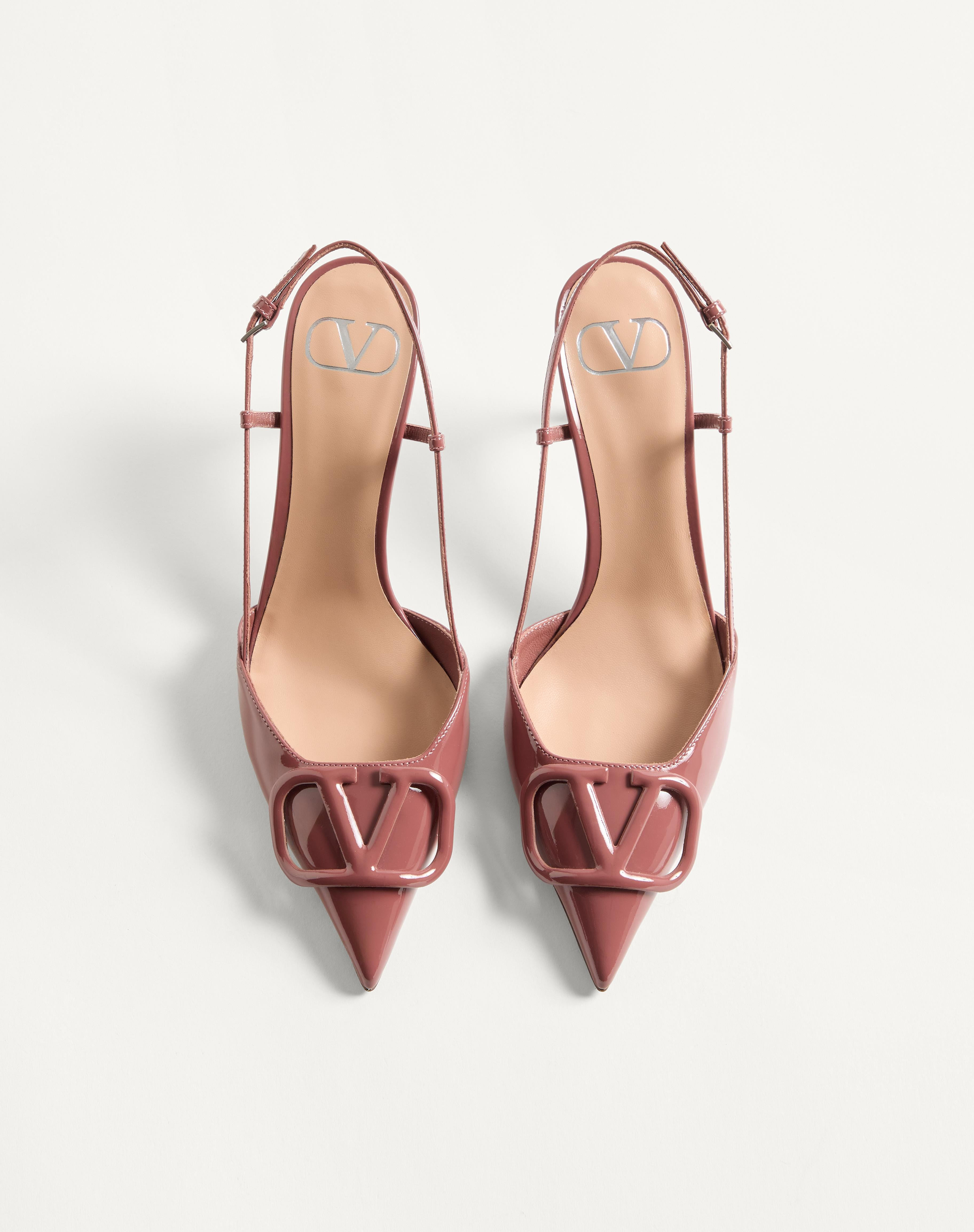 VLOGO SIGNATURE PATENT LEATHER SLINGBACK PUMP 80MM / 3.15 IN. - 4