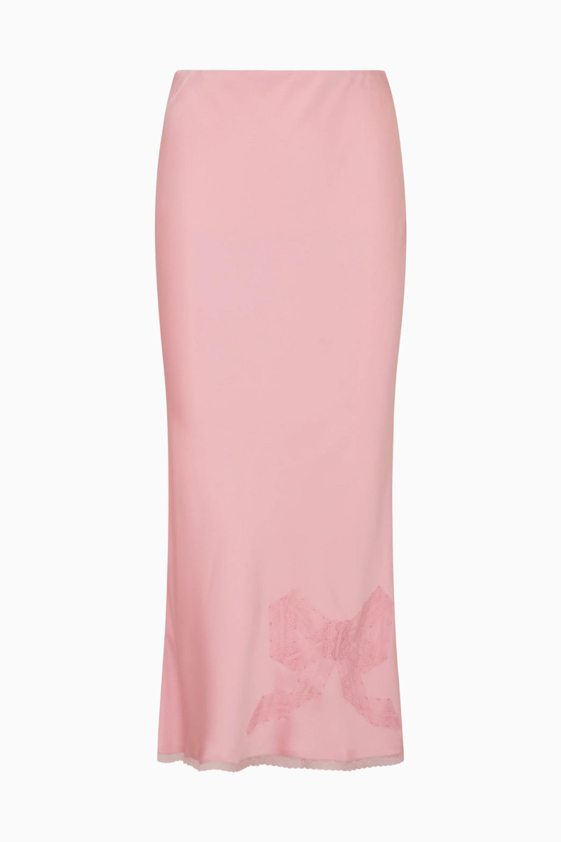 Vallis Lace Bow Satin Maxi Skirt 1