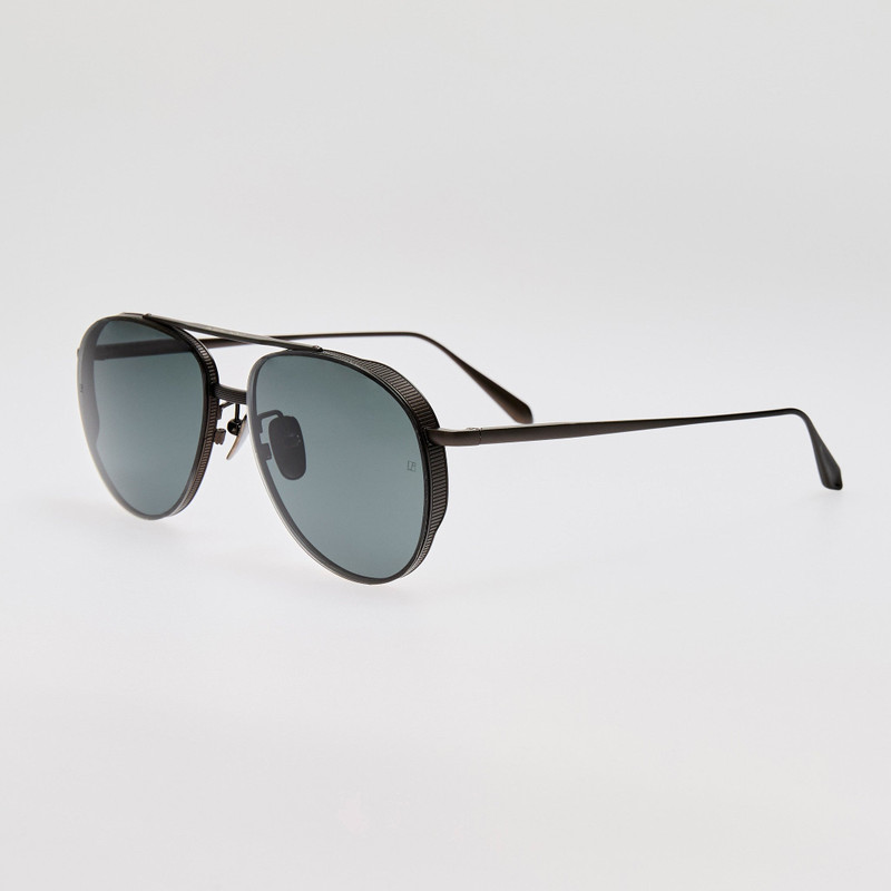 LINDA FARROW Meret Sunglasses in Matt Nickel outlook