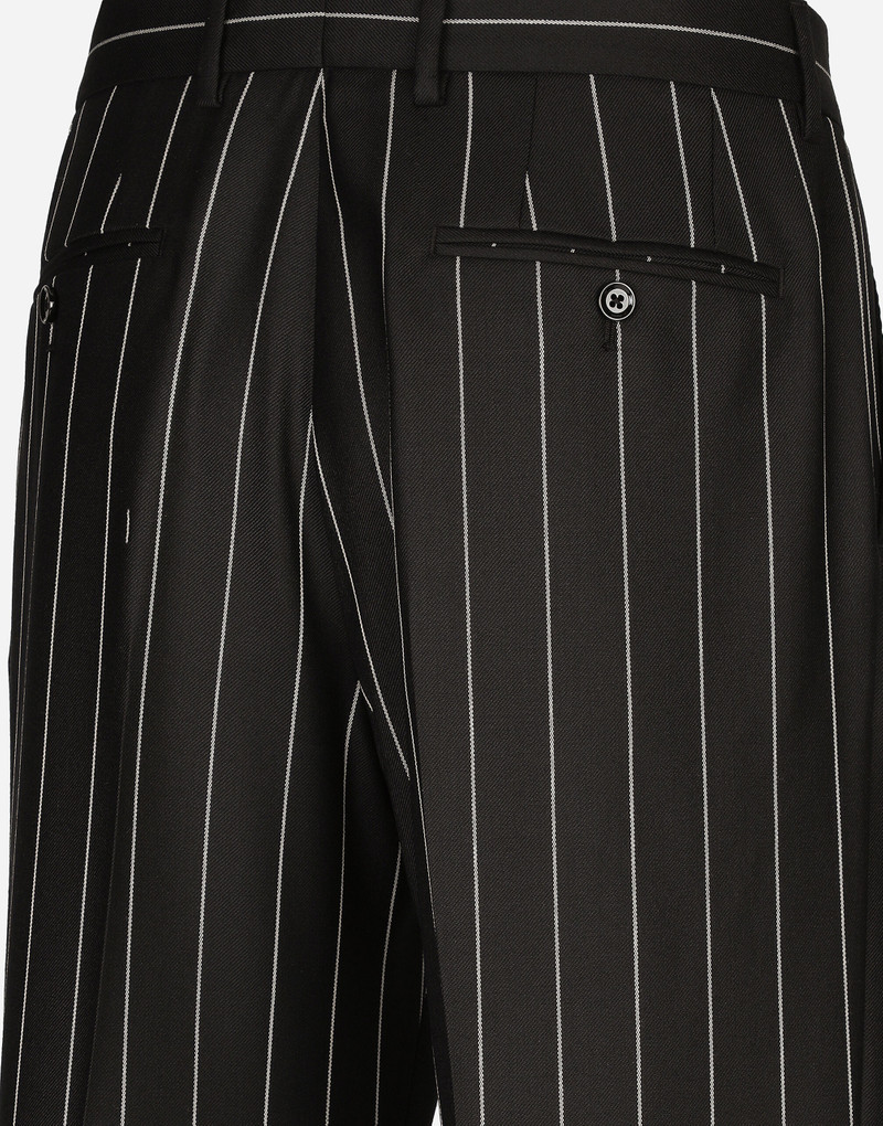 똑바른 다리 pinstripe 바지 4