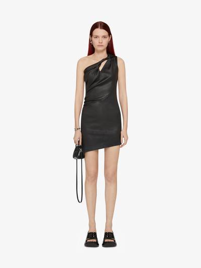 Givenchy ASYMMETRICAL MINI DRESS IN LEATHER outlook