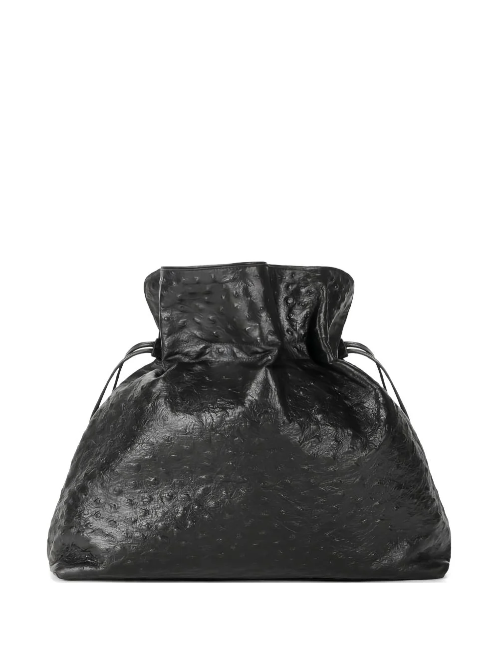 ostrich-texture leather tote bag - 1