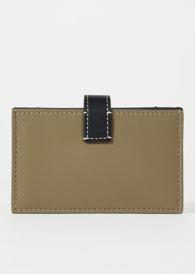 Paul Smith Women's Cream and Black Colourblock Leather Card Holder outlook