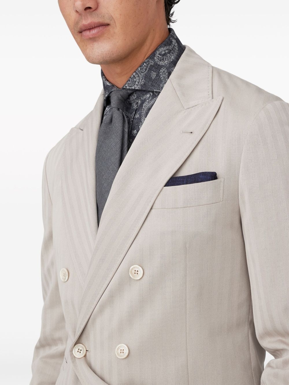 logo-print silk pocket square - 4