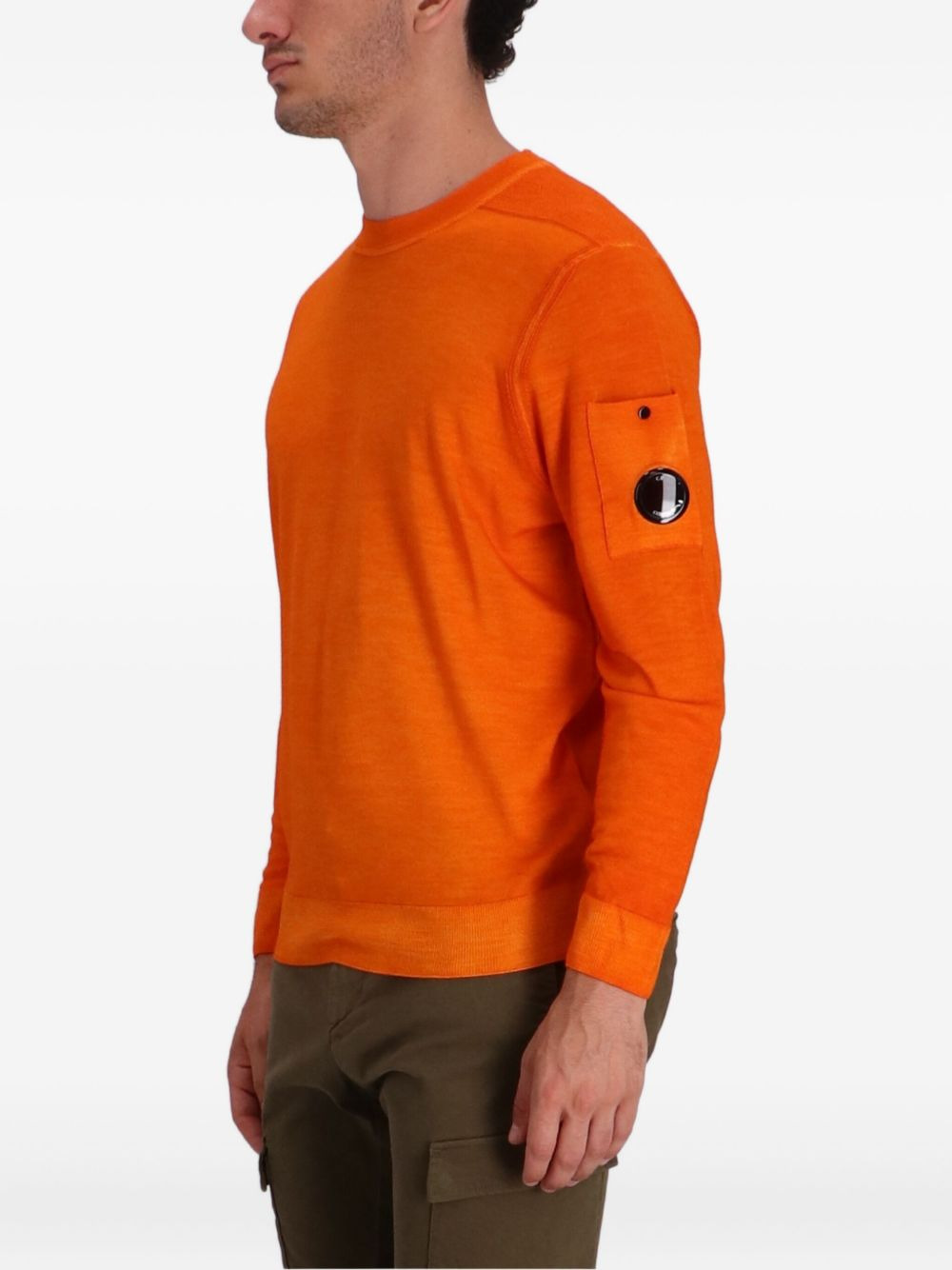 lens-detail crew-neck sweater - 3