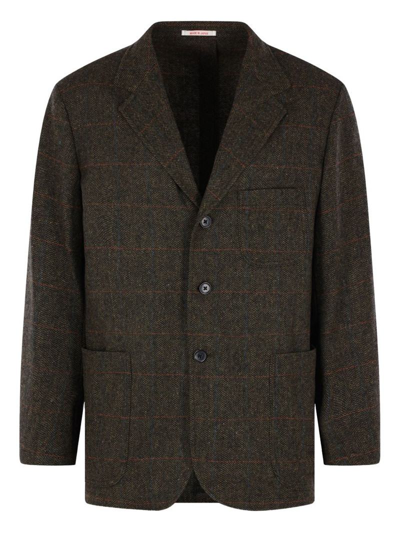 herringbone-pattern blazer 1