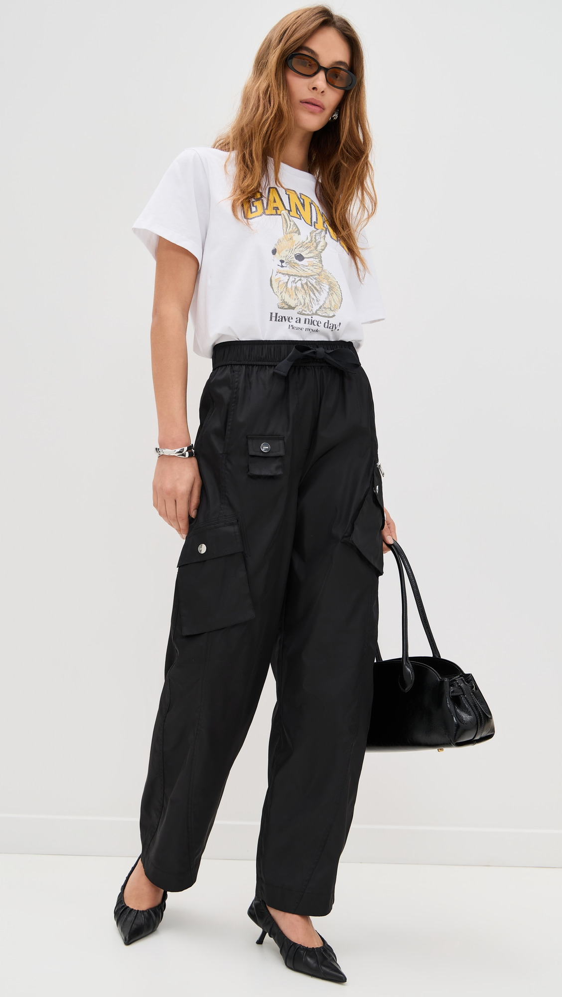 Duchesse Nylon Oversized Elasticated Pants - 4