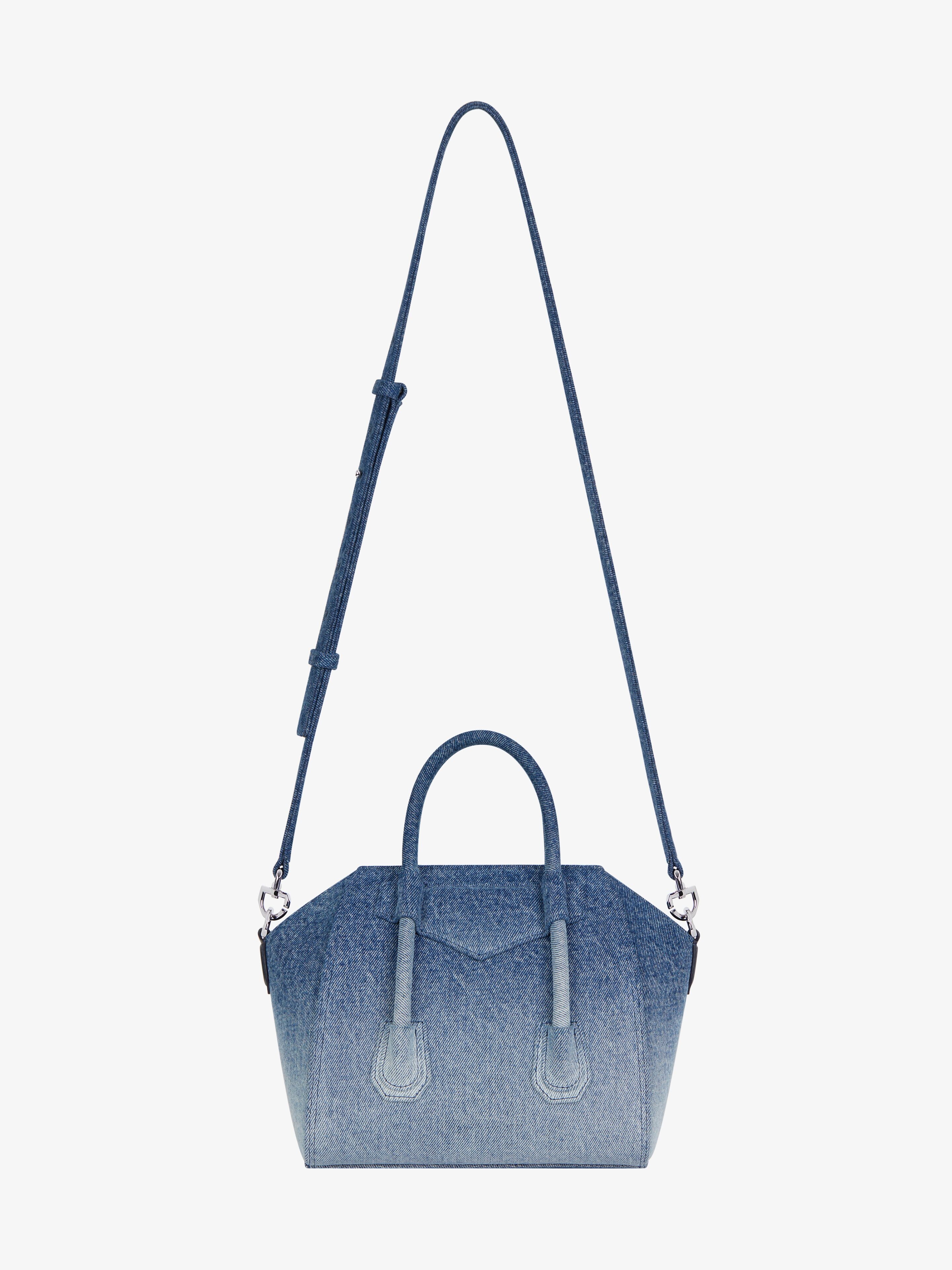 MINI ANTIGONA LOCK BAG IN GRADIENT DENIM - 4