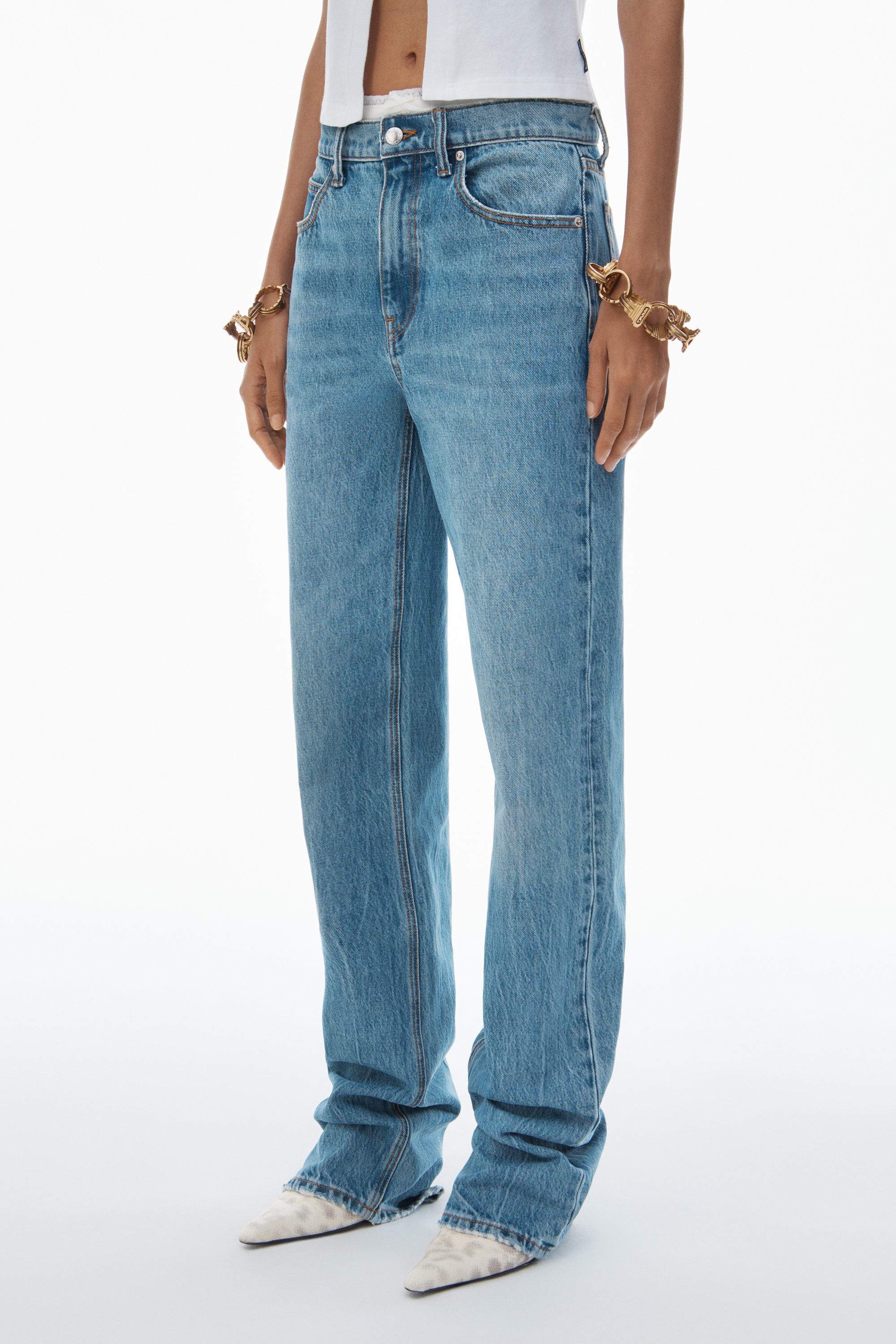 Pre-Styled Denim Short with Pointelle Waistband - 3