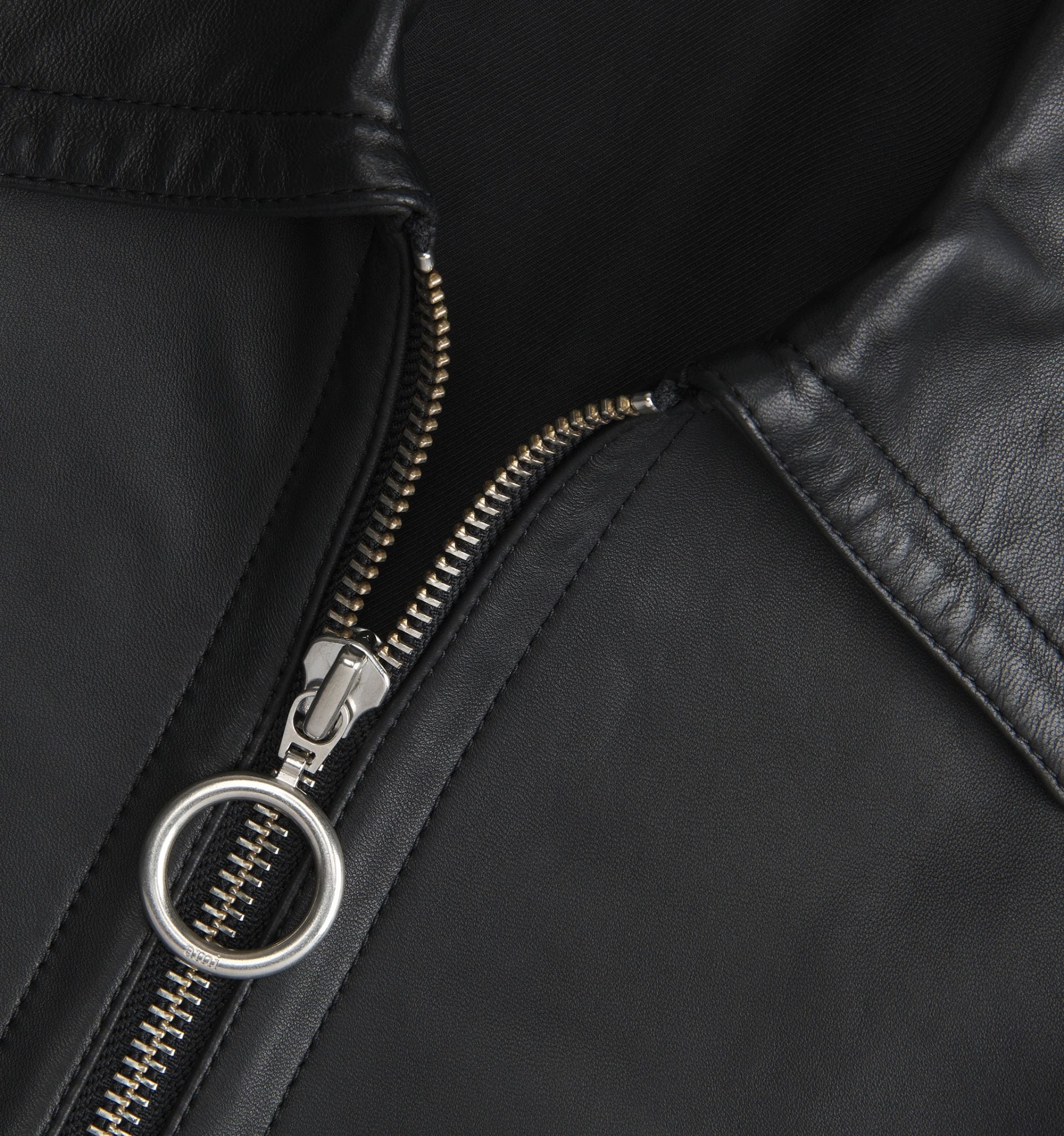 Smooth Leather Zipped Bomber - 4