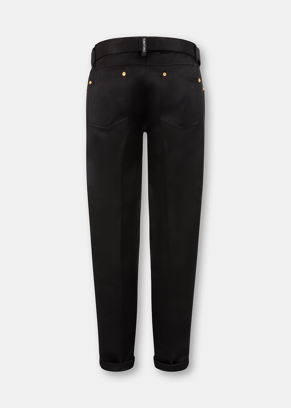 Black Silk Duchesse Boyfriend Pants - 2