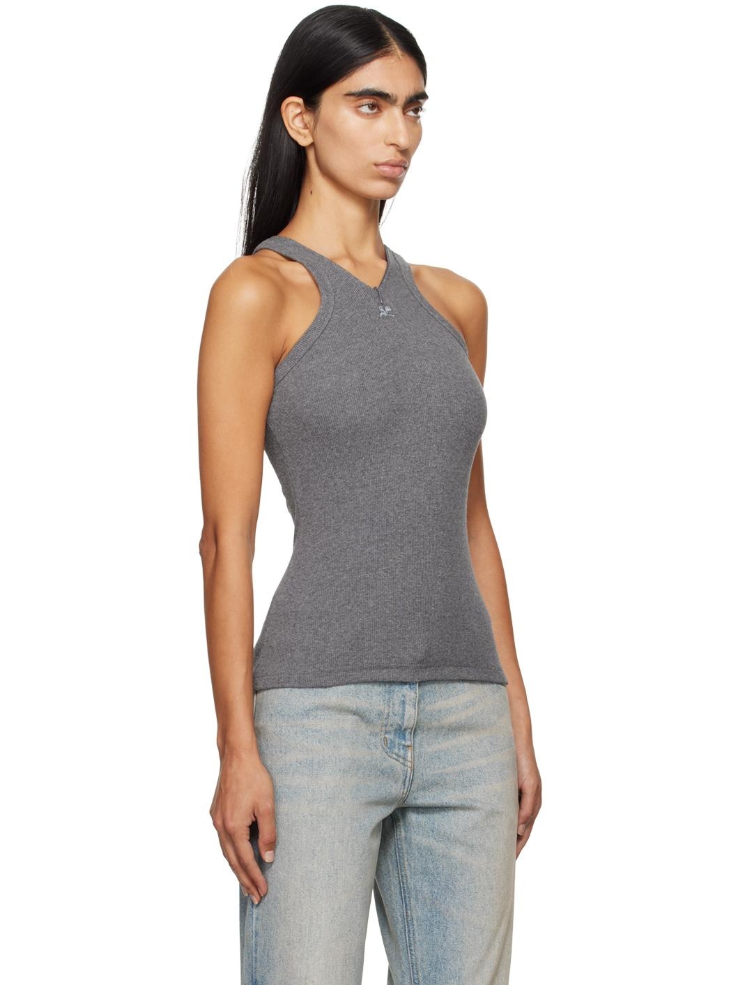 Gray Criss Cross 90's Tank Top - 2