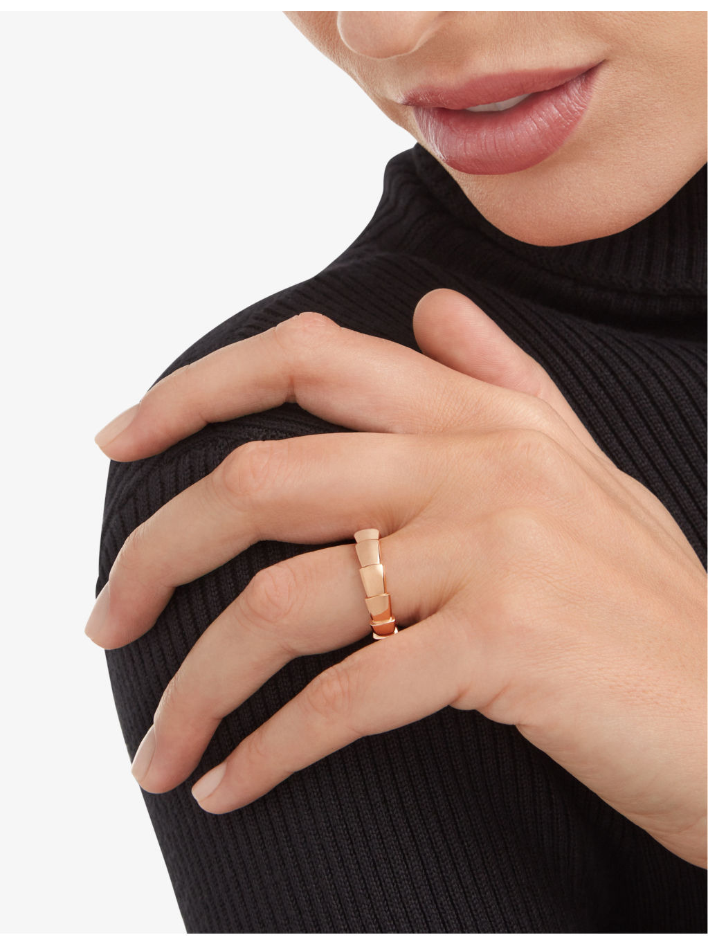 Serpenti Viper 18ct rose-gold wedding band - 3