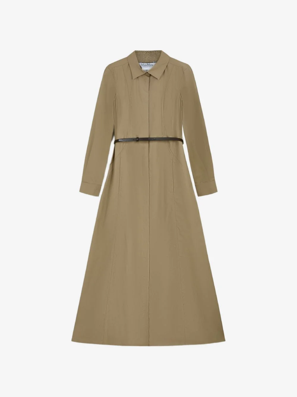 belted long-sleeve dress - 1