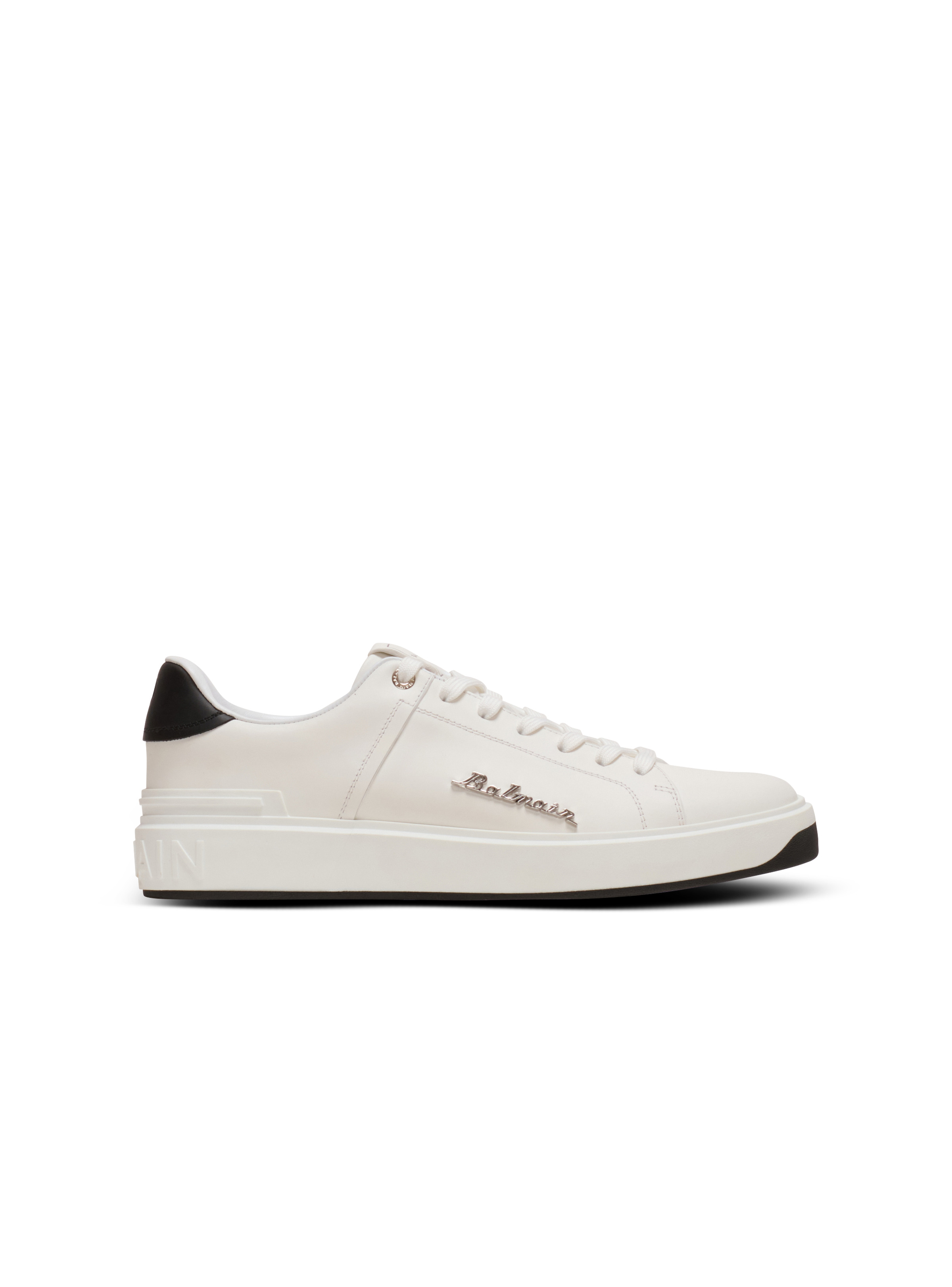 Calfskin B-Court trainers with Balmain logo - 1