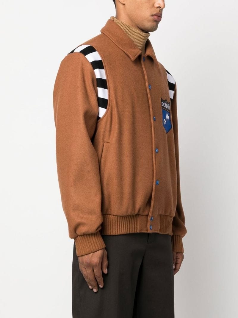 stripe-trim shirt jacket - 4