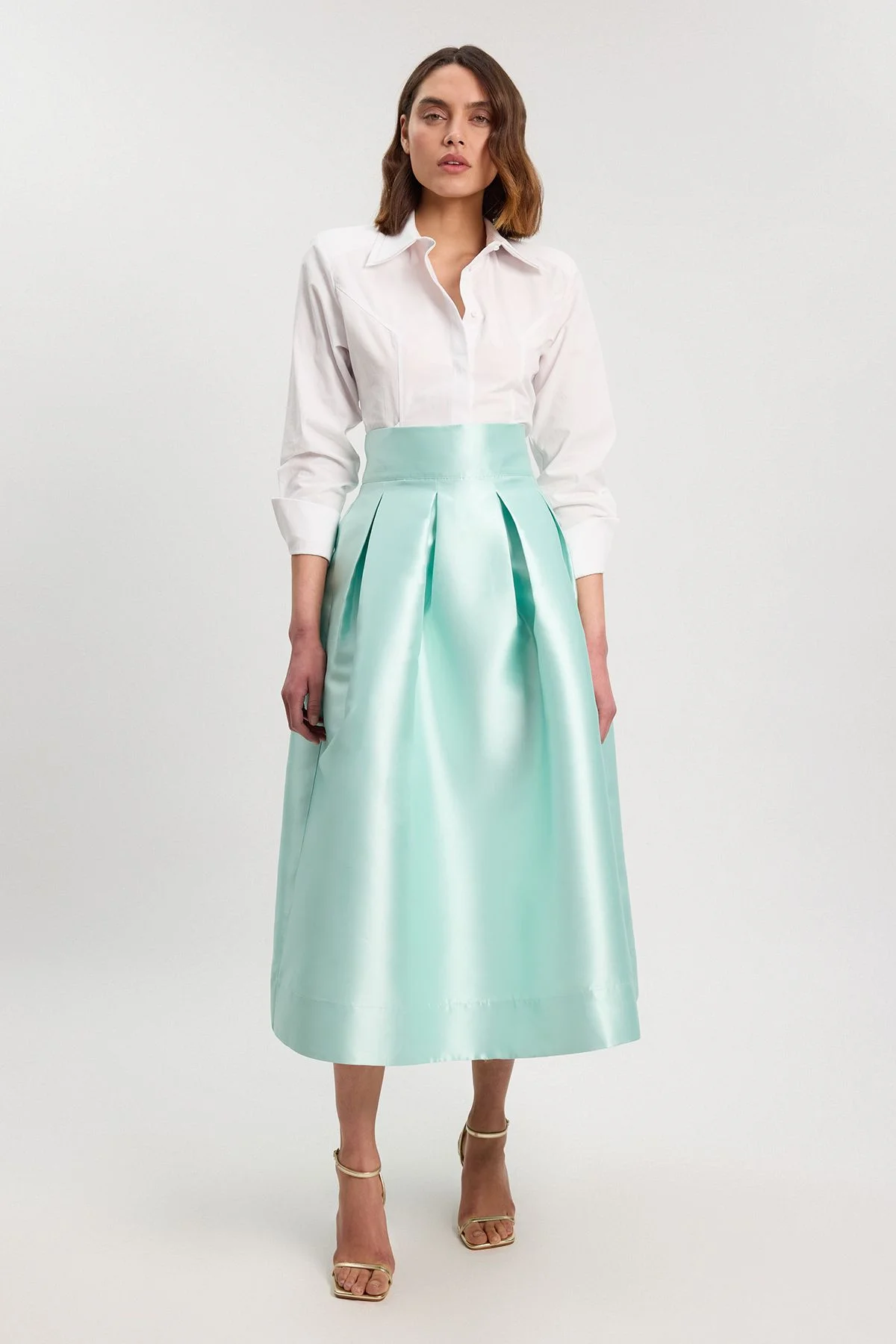 Forever Twill Woven Prom Maxi Skirt - 1