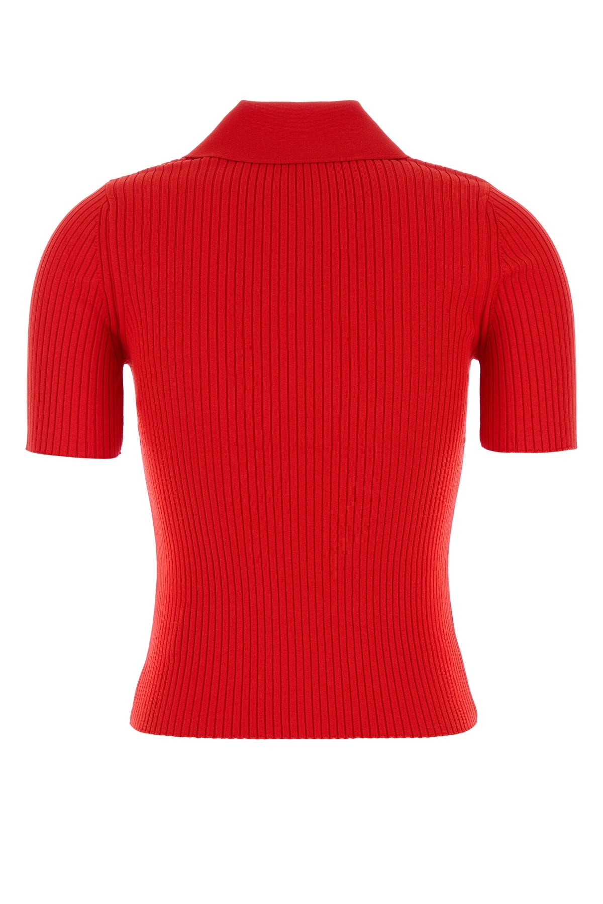 Red viscosa blend polo shirt - 2