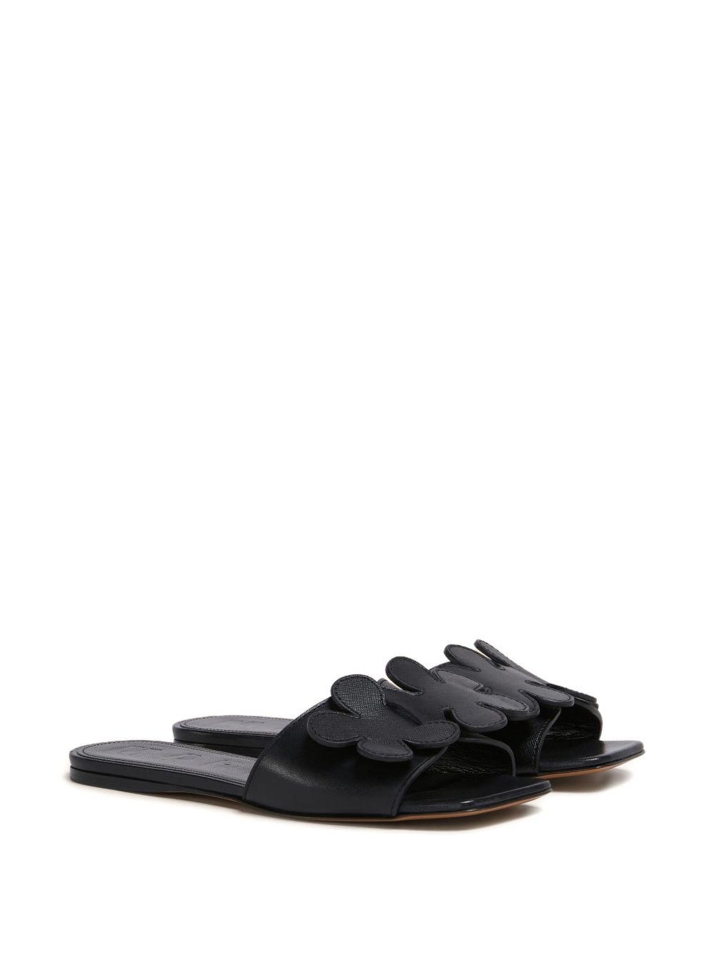 floral-appliqué slide sandals - 2