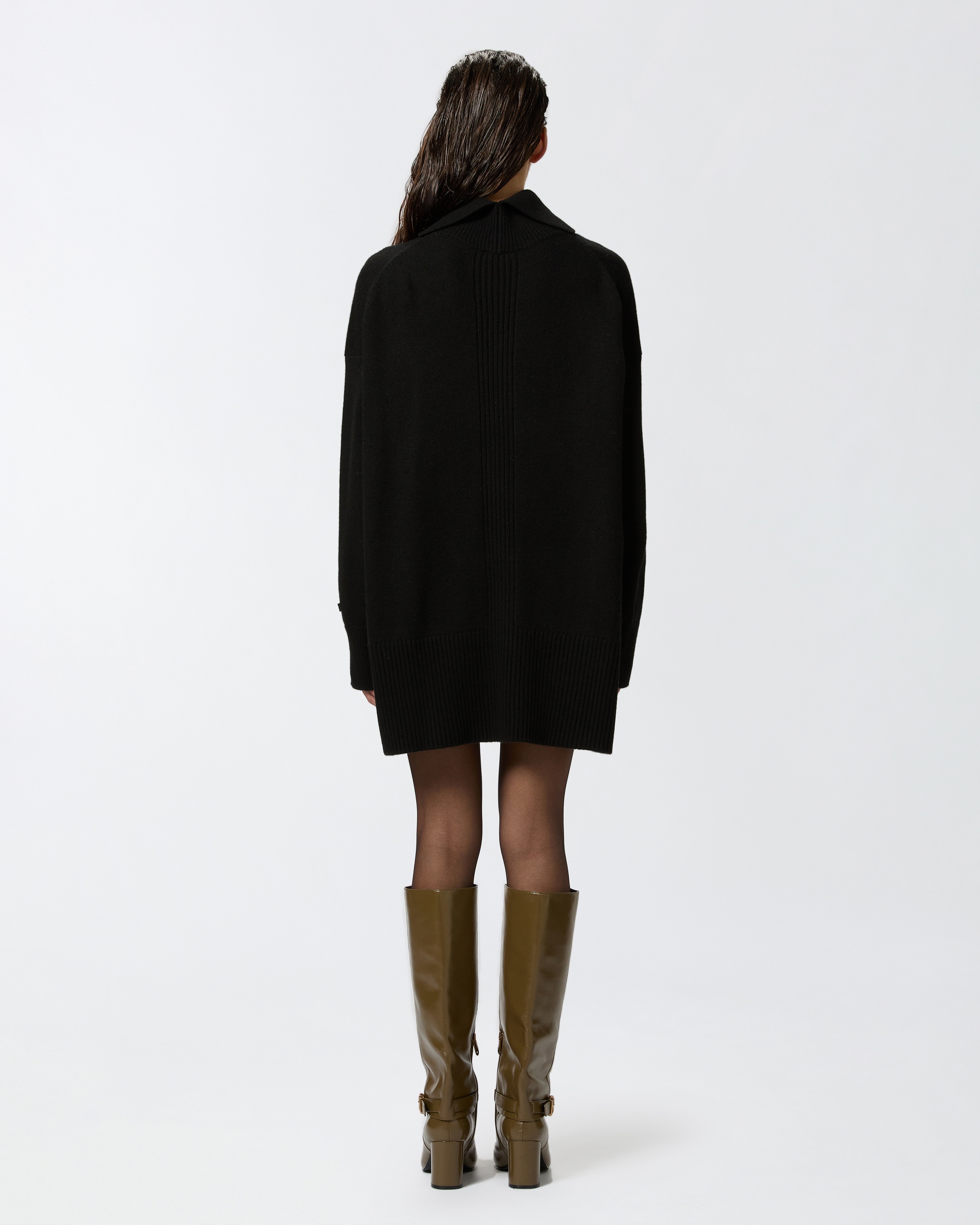 WOOL MINI DRESS WITH HIGH NECK - 4