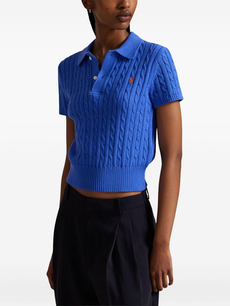 cable-knit polo top 3