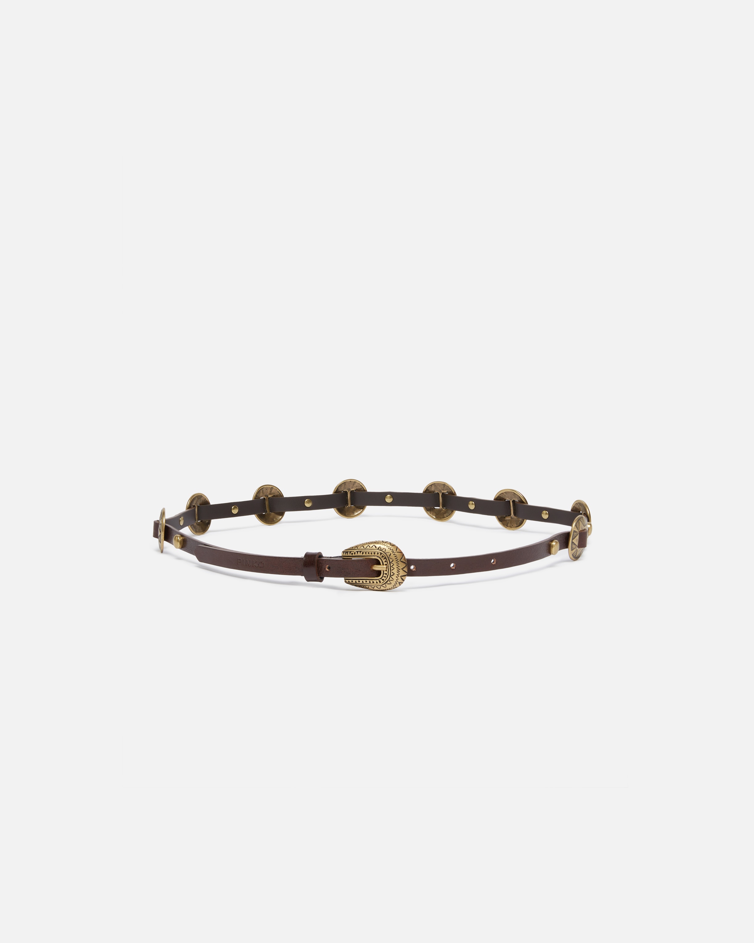 ベルト PINKO Engraved plaque belt PINKO THIN BELT WITH ENGRAVED METAL PLATES 1CM | pinko