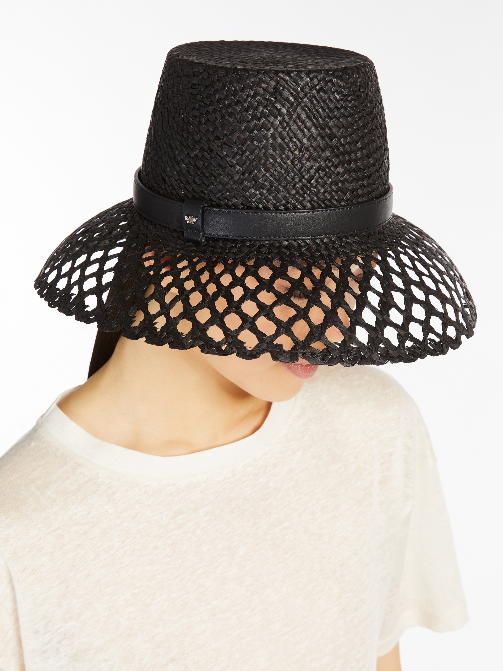 ELISEO Perforated raffia hat - 3