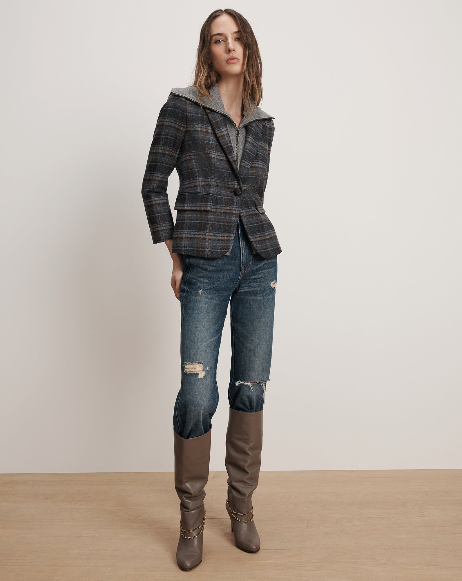 SCHOOLBOY PLAID DICKEY JACKET - 4