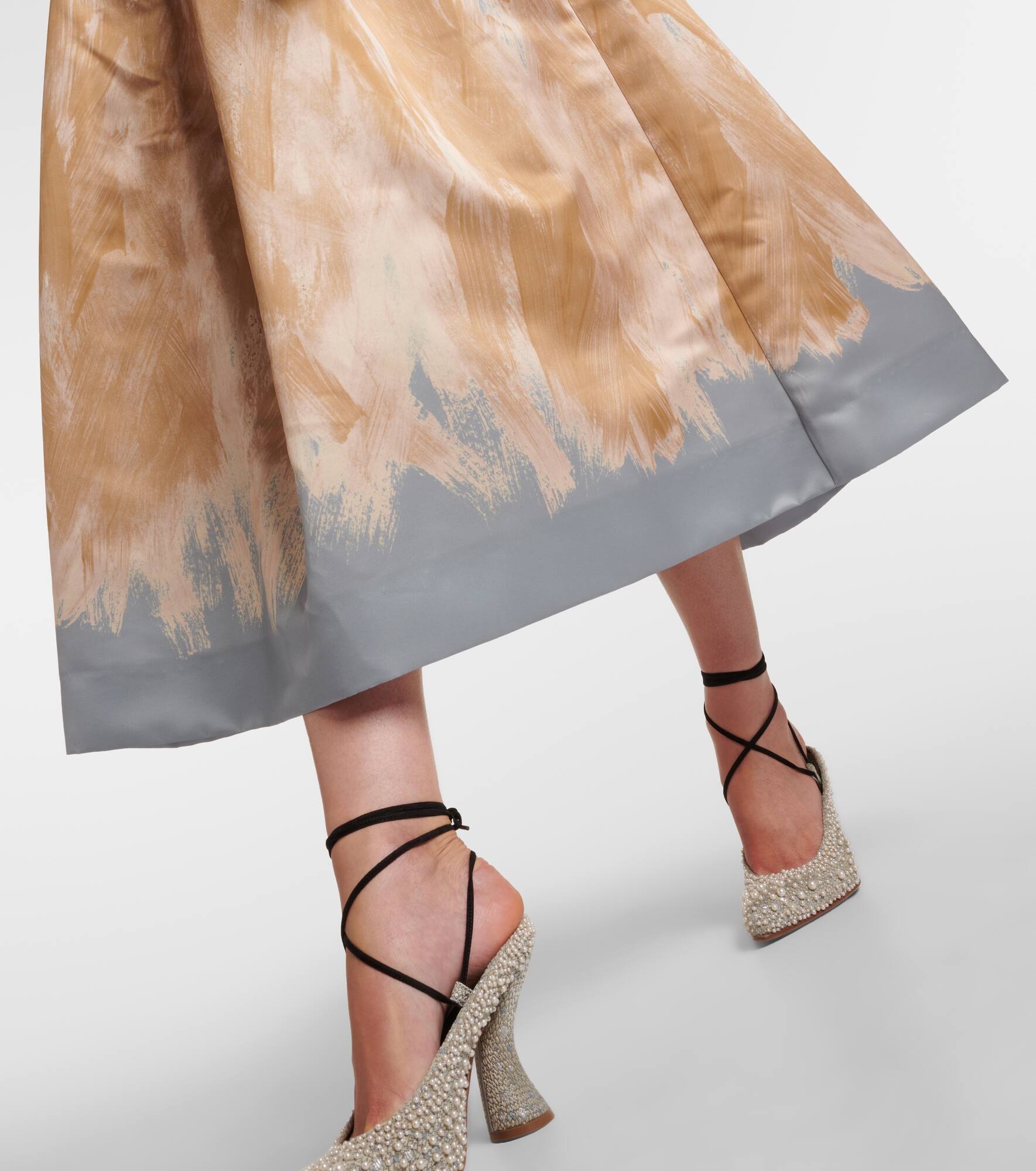 Printed high-rise midi skirt - 5