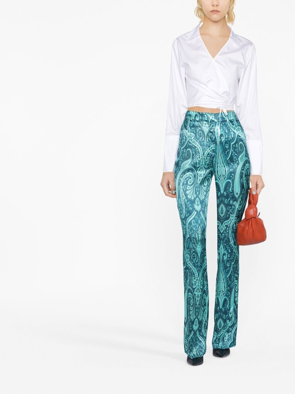 paisley-print tailored trousers - 2