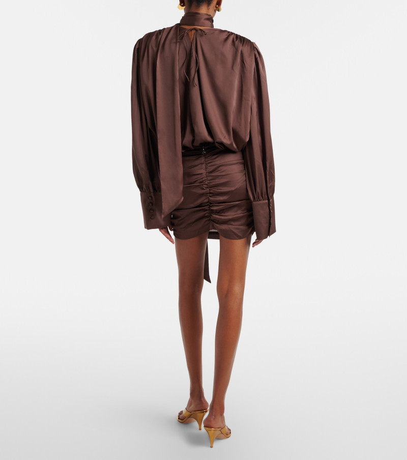 Ruched crepe de chine minidress 3