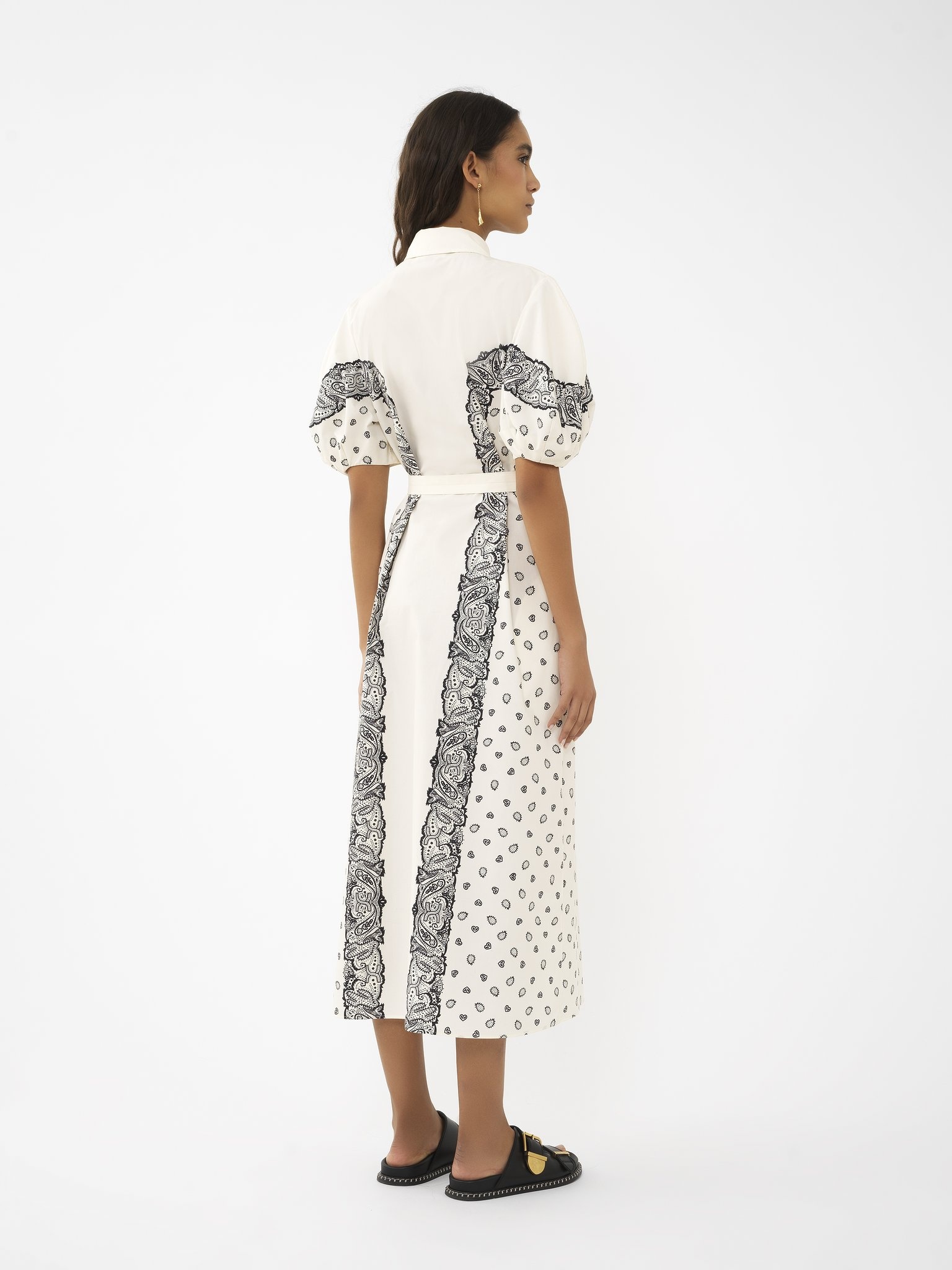 PRINTED BALLOON-SLEEVE SHIRT DRESS - 5
