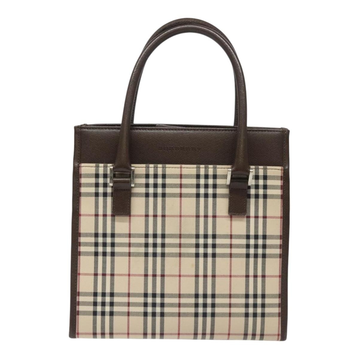 Burberry Nova Check Hand Bag Canvas Beige - 2