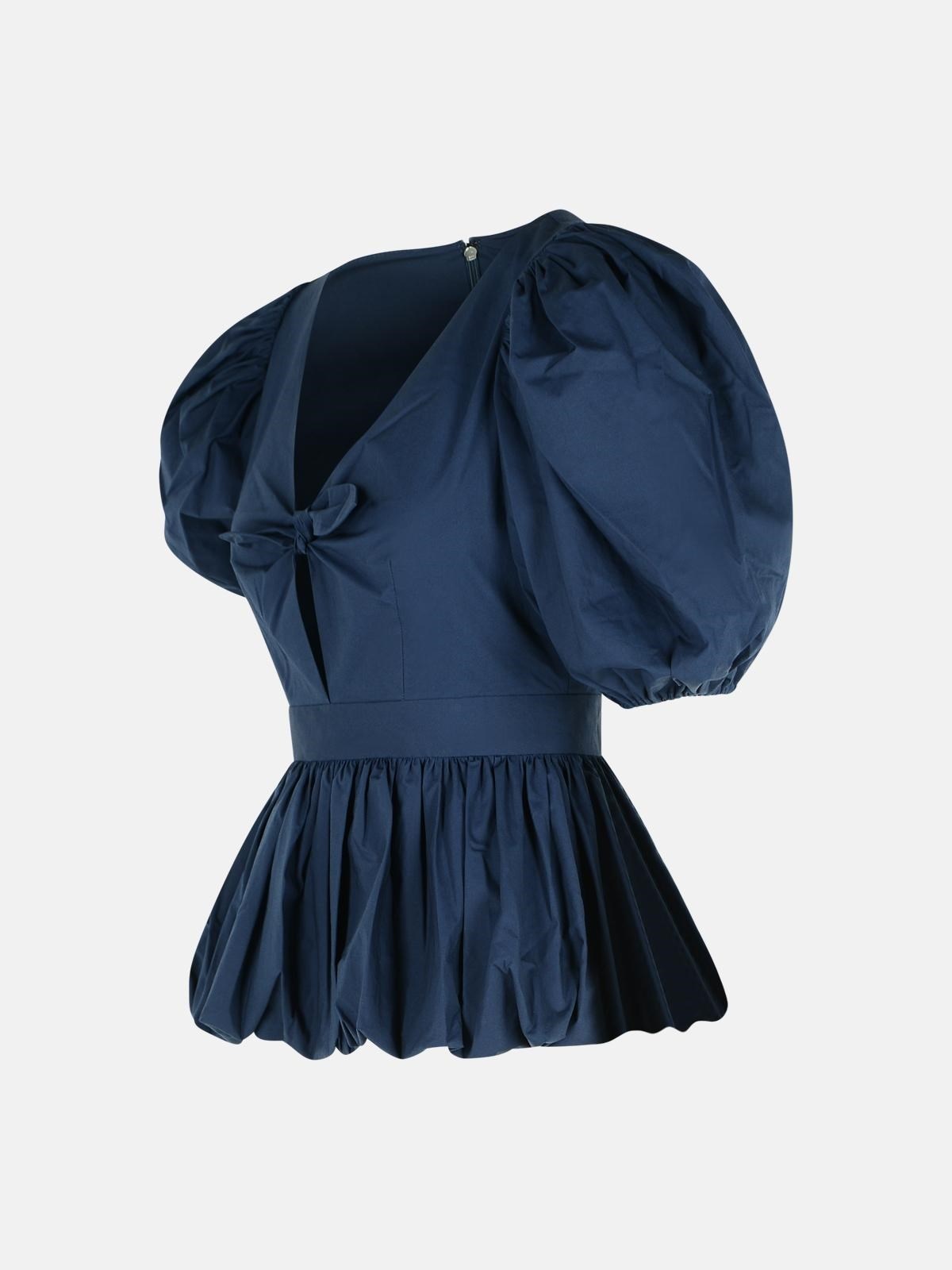 DARK BLUE COTTON BLOUSE - 2