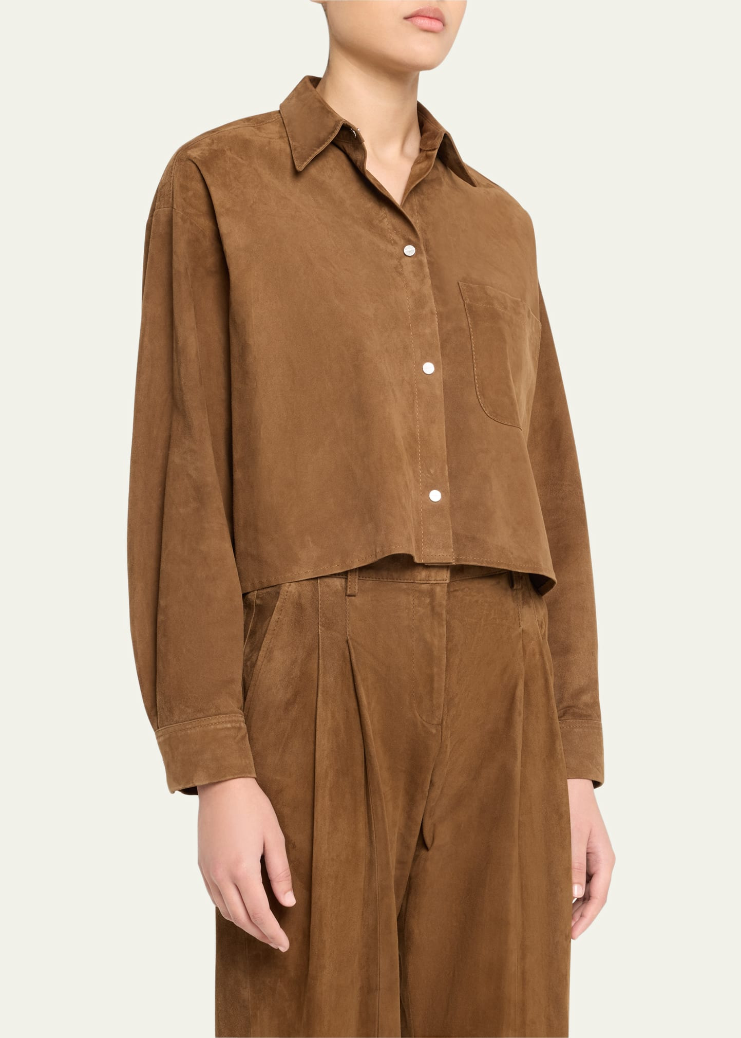 Little Big Joe Suede Button-Front Shirt - 4