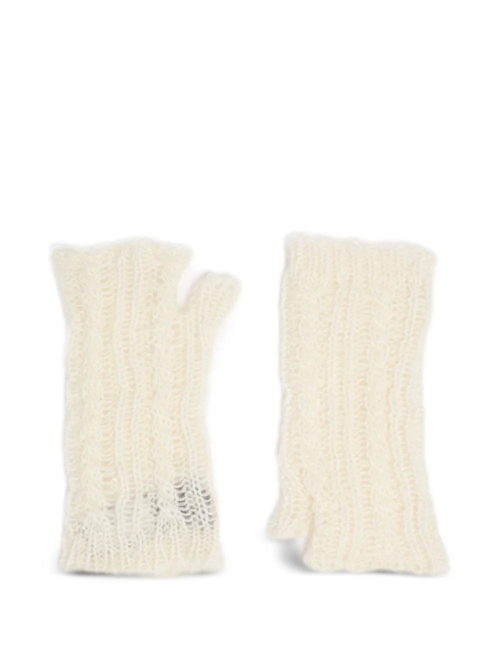 cable-knit fingerless gloves - 1