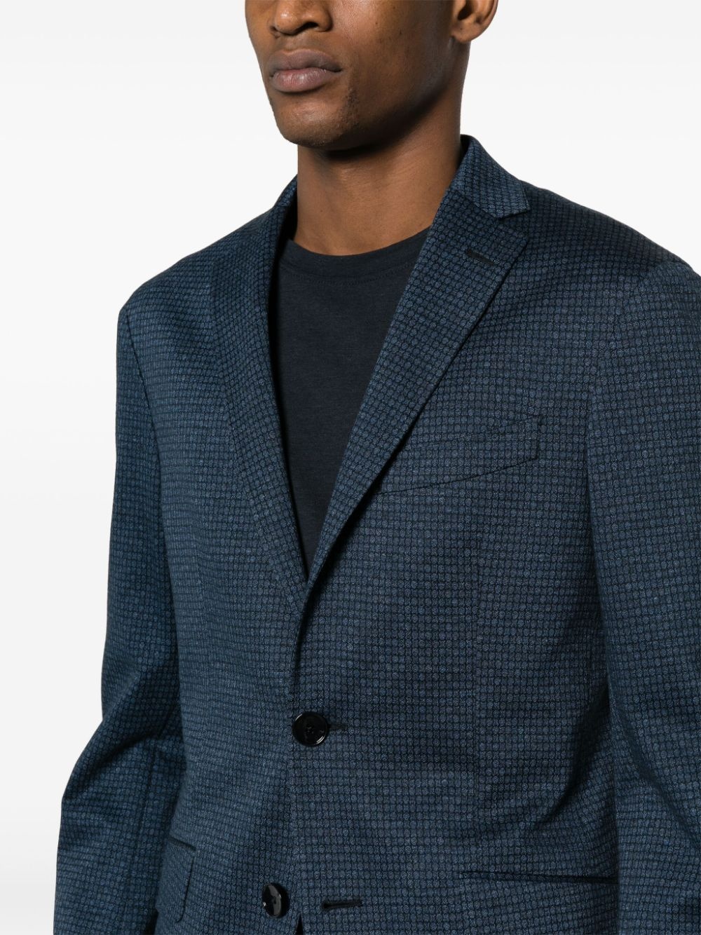 patterned-jacquard cotton blazer - 5